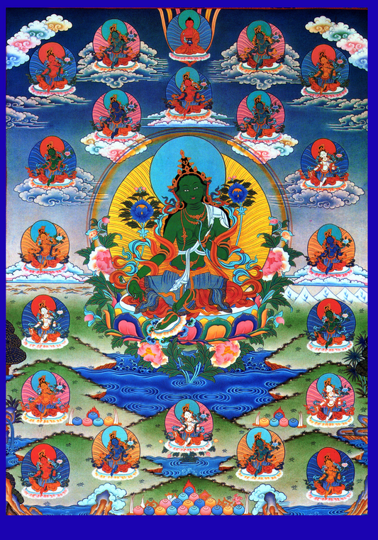 21 Taras thangka | Green Tara, White Tara, Blue Tara, Black Tara, Yellow Tara, etc