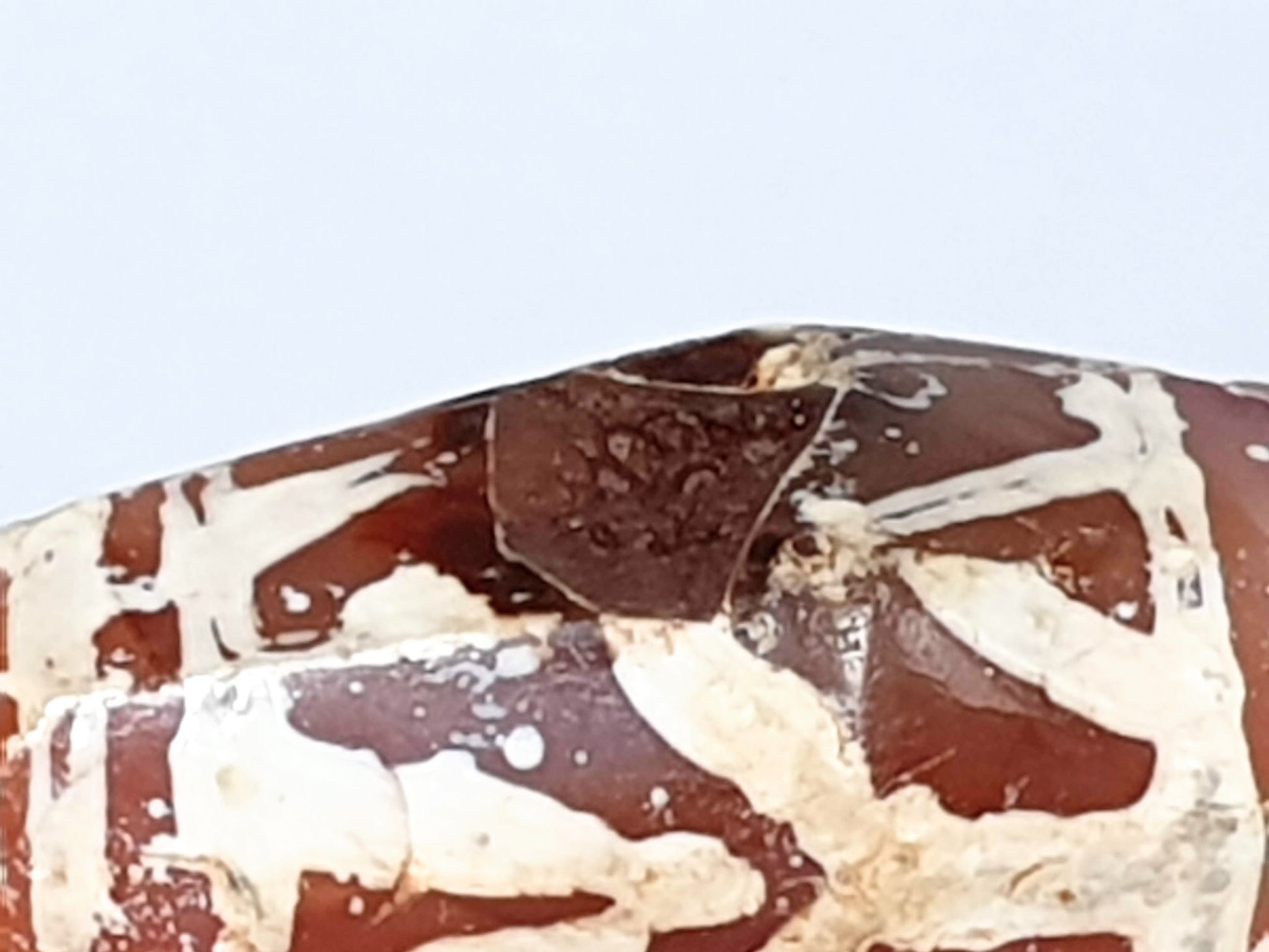 Ac-032320-LTT macro close-up, triangular spall fully disclosed, hairline crack, historic patinated damage, unretouched
