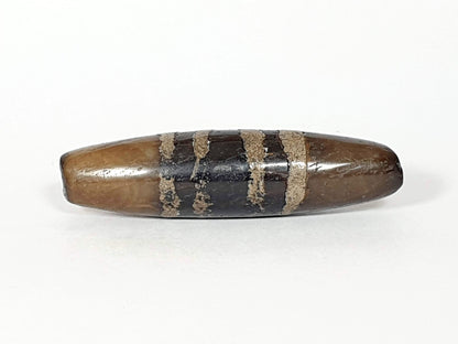 Ac-041320-7SChung ancient Chung dzi, Face C, warmest translucent honey-brown ground, tip damage right, unretouched