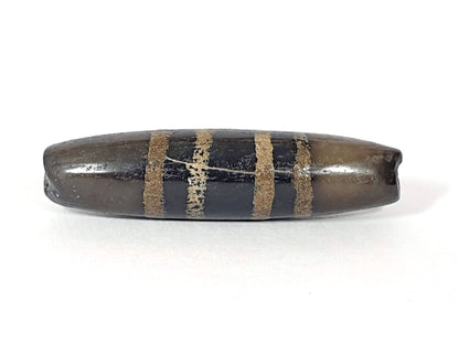 Ac-080620-7SChung ancient Chung dzi, Face D, coolest grey-brown ground tone, surface scratch visible, unretouched