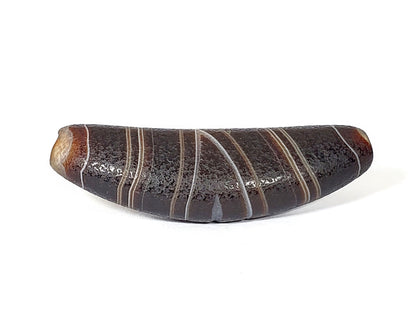 N-N-062126-BOW2 new bow shaped agate dzi, dark ground, 53.3mm