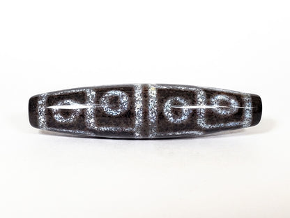 N-062126-12E-2 New Twelve Eye dzi bead, full side profile, 60.1×14.5mm, unretouched