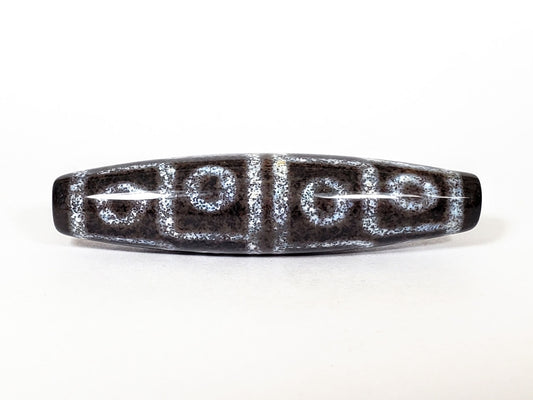 N-062126-12E-2 New Twelve Eye dzi bead, full side profile, 60.1×14.5mm, unretouched