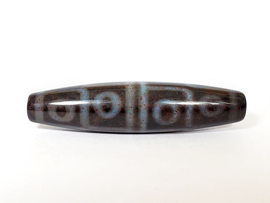 N-062126-12E-1 New Twelve Eye dzi bead, full side profile, 59.9×14.3mm, unretouched