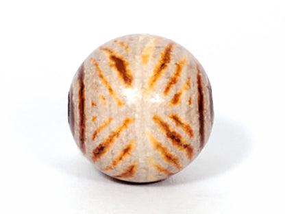 Ac-030623-DDIE carnelian dzi long face, star dot, tiger tooth chevrons, wave border, terracotta-orange, unretouched