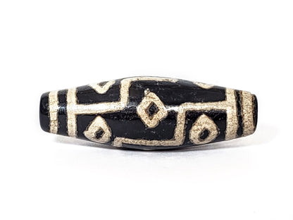 V-FA-062026-9EDL vintage nine eye dzi, diamond lattice, 41.1mm