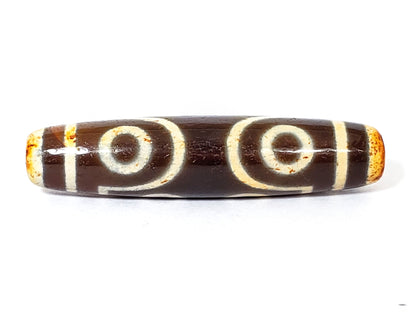 V-FA-062026-7EA5 vintage seven eye dzi, face view, 56.5mm, agate 