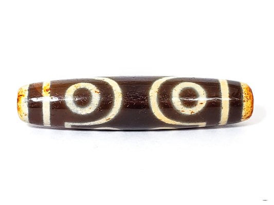 V-FA-062026-7EA5 vintage seven eye dzi, face view, 56.5mm, agate 