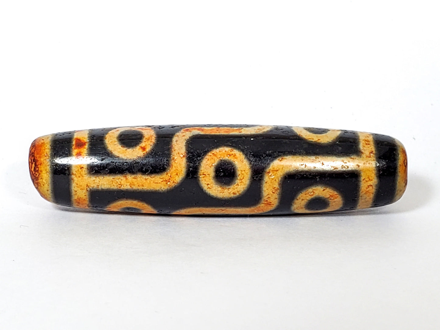 V-FA-062026-9EA1 vintage nine eye dzi, face view, 55.8mm, agate