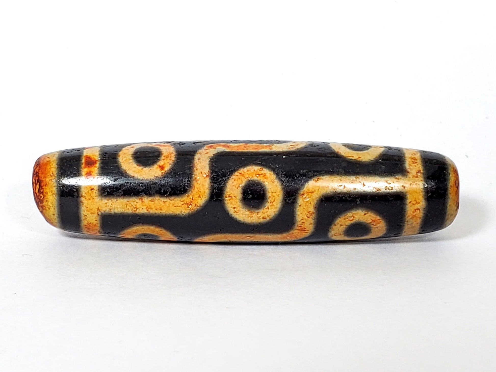 V-FA-062026-9EA1 vintage nine eye dzi, face view, 55.8mm, agate