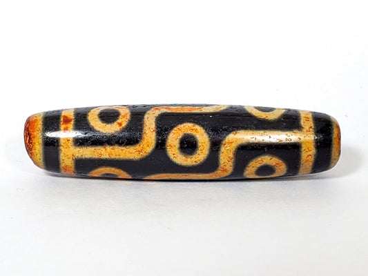 V-FA-062026-9EA1 vintage nine eye dzi, face view, 55.8mm, agate