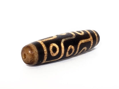 V-FA-062026-9E opposite end, amber drill hole, vintage reproduction