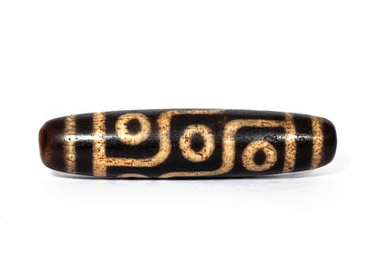 V-FA-062026-9E2 vintage nine eye dzi, face view, 57.4mm, agate