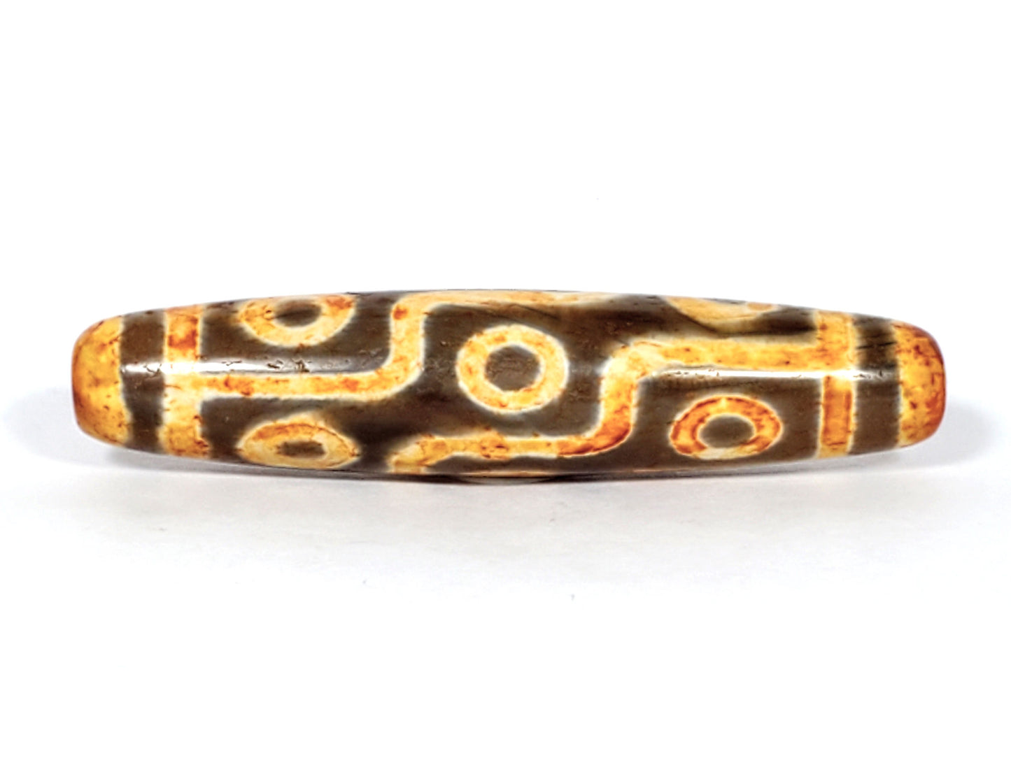 V-FA-062026-9EA3 vintage nine eye dzi, face view, 57.2mm, agate