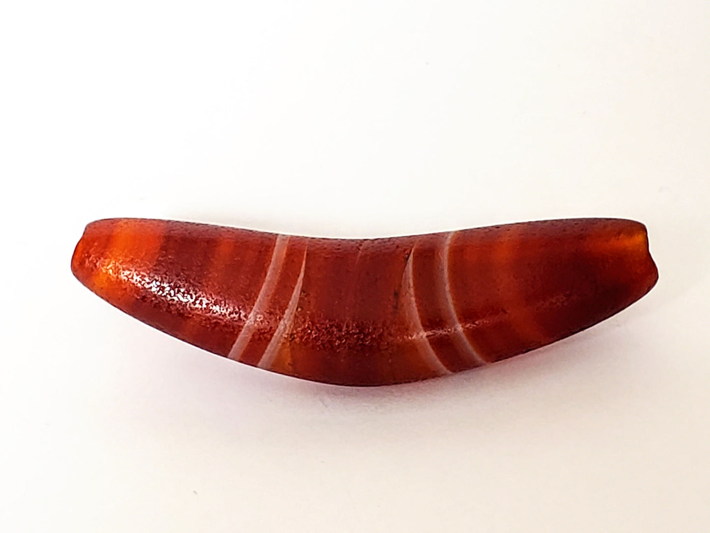 N-N-062126-BOW6 new bow shaped agate dzi, longest piece, 62.9mm