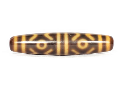 At-053126-6ETT, Face B full profile, diamond-framed eyes with tiger tooth marks, honey-gold on dark brown, unretouched