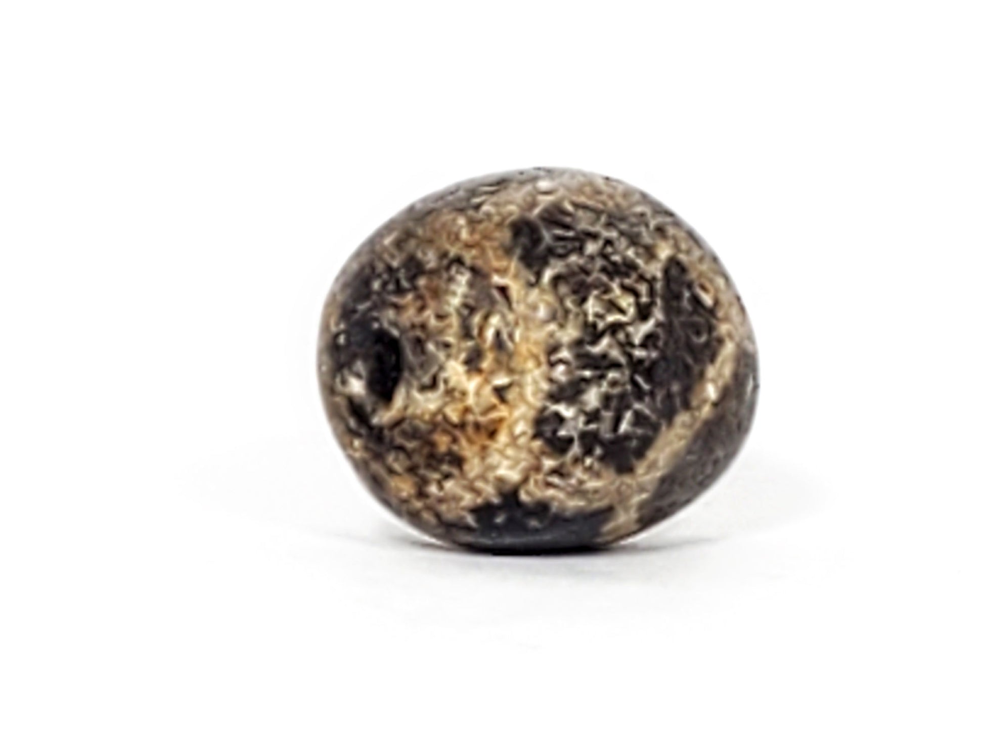 Ac-031323-LON ancient longevity tortoise shell dzi agate second drill hole visible calcification rotation 5 unretouched