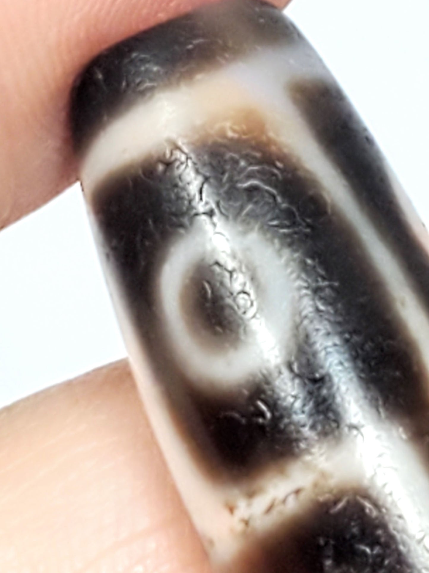 At-092823-6EBS3 macro single eye diffuse ring deep charcoal cream zone crackle surface dzi unretouched 