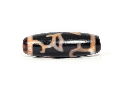 Vintage Lotus Bud Tibetan Dzi Bead with Bloodspot — Authentic Antique — Ancient Dzi Shop