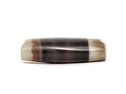 Ac-061526-1SBW, Face B lower profile, warm purple-brown body variation, translucent end caps, medicine-dig ends, unretouched