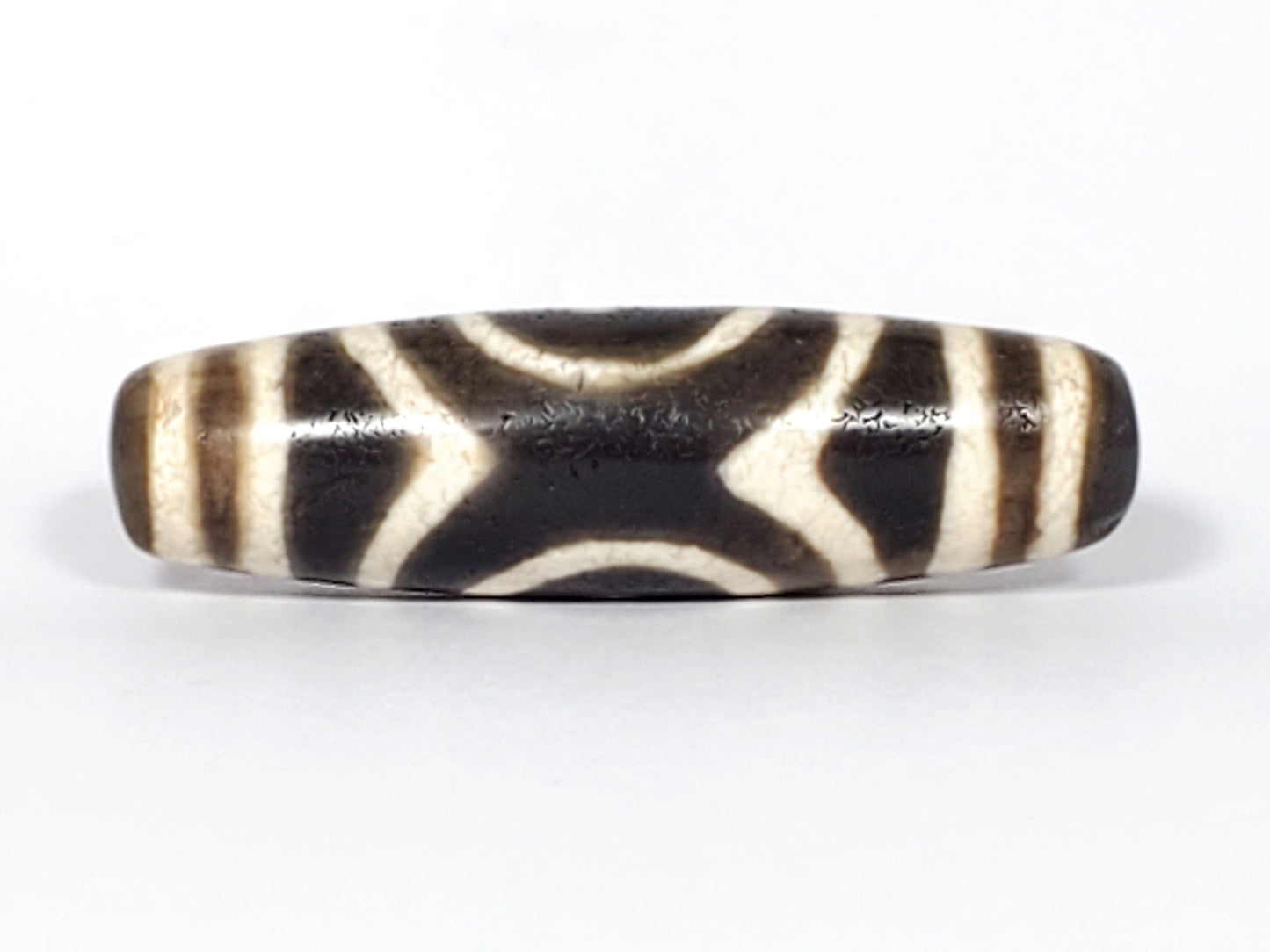 Ac-082325-DHE2 Face B, bold X-cross earth element, four cream triangular forms, deep dark warm brown ground, unretouched