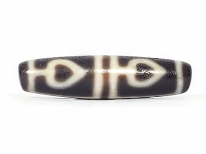 Ac-061826-FLB2 Face B, two bodhi leaf forms with honey-brown interiors, cream-white divider stripe, unretouched