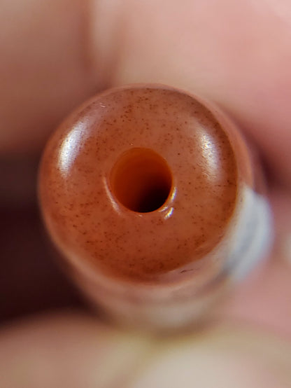 At-102324-DHGE end A terracotta-russet domed cap cinnabar speckle unretouched macro