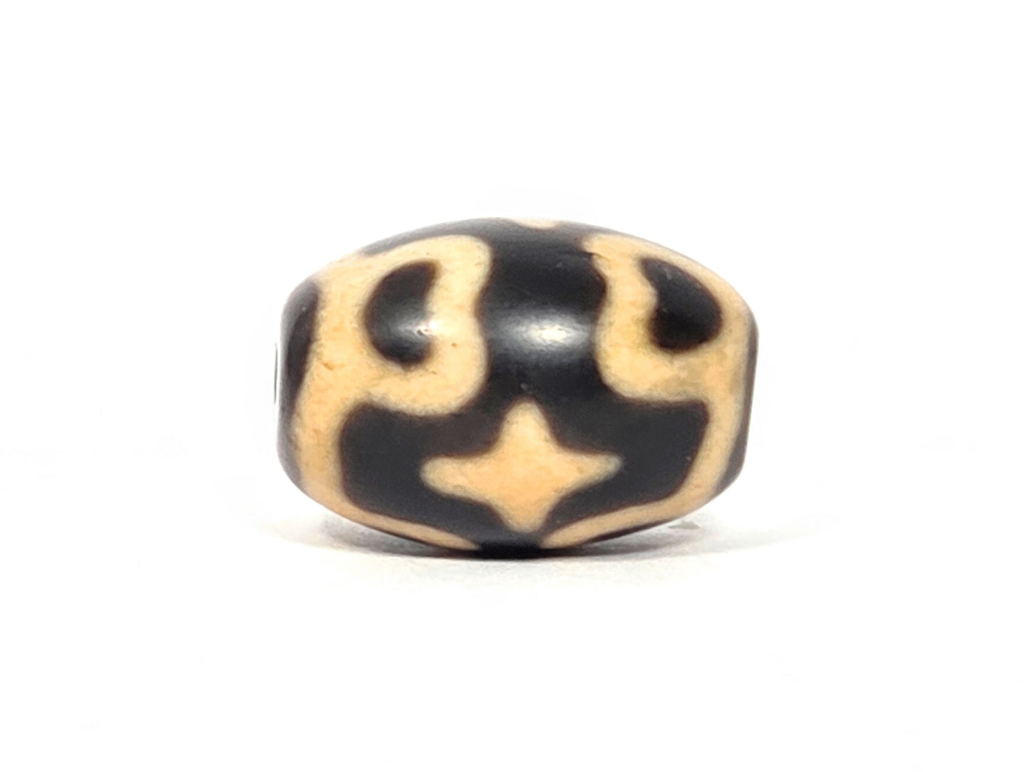 At-121025-6ELC2 antique round six eye lotus cross dzi, second face view, cross element visible, unretouched