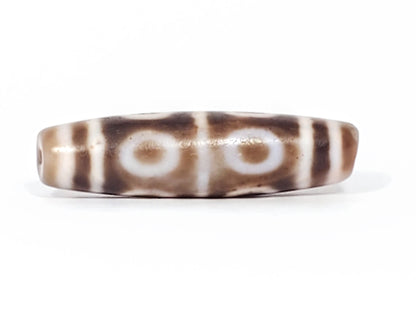 At-081624-8E face D two open-ring eyes warm taupe-brown sandy-beige end cap dzi unretouched