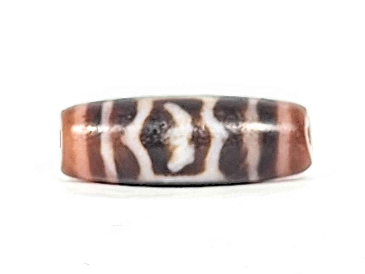 At-011425-GRD face B Garuda wing body form white motif dusty rose-brown stripes dzi unretouched