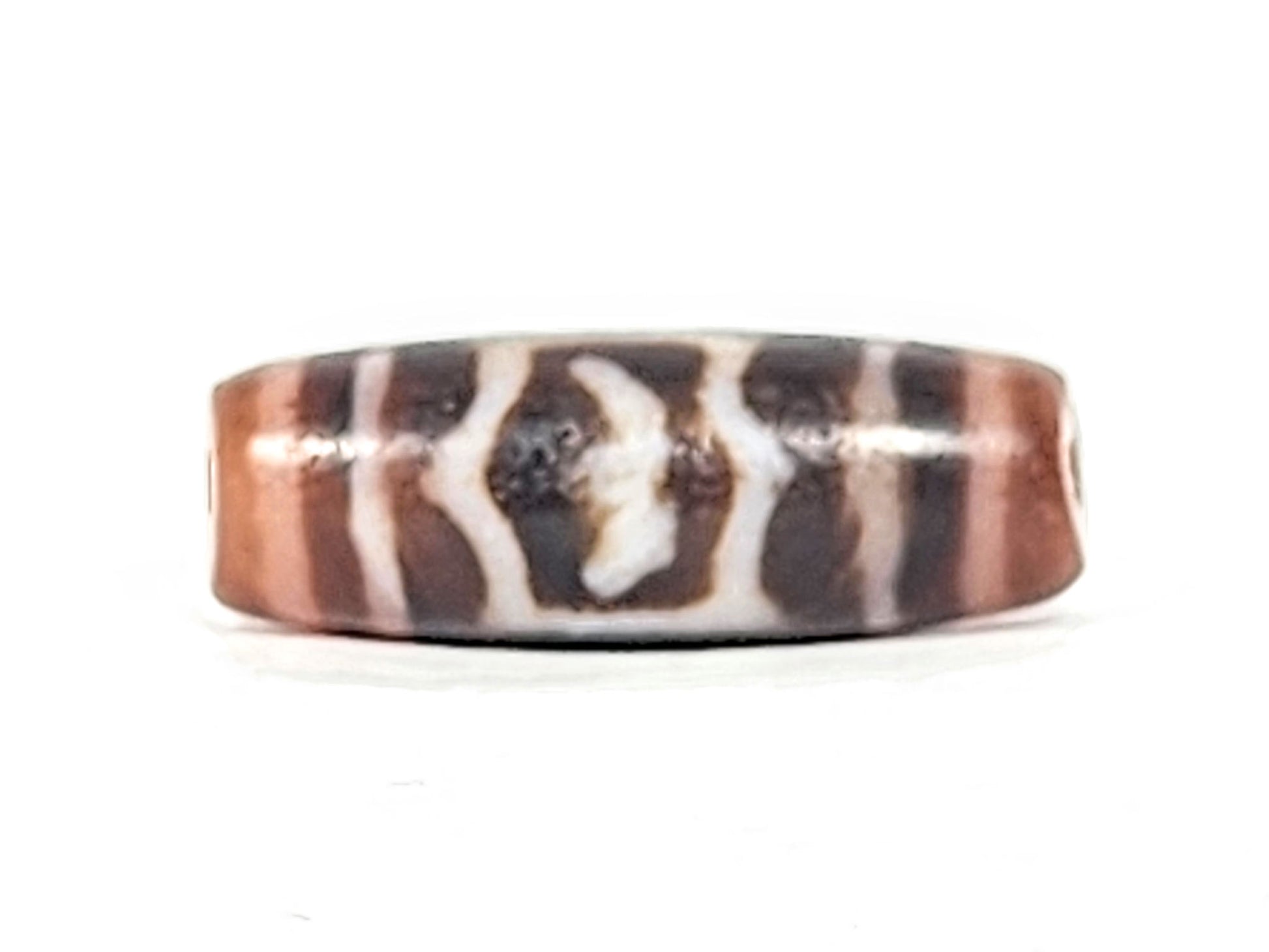 At-011425-GRD face B Garuda wing body form white motif dusty rose-brown stripes dzi unretouched