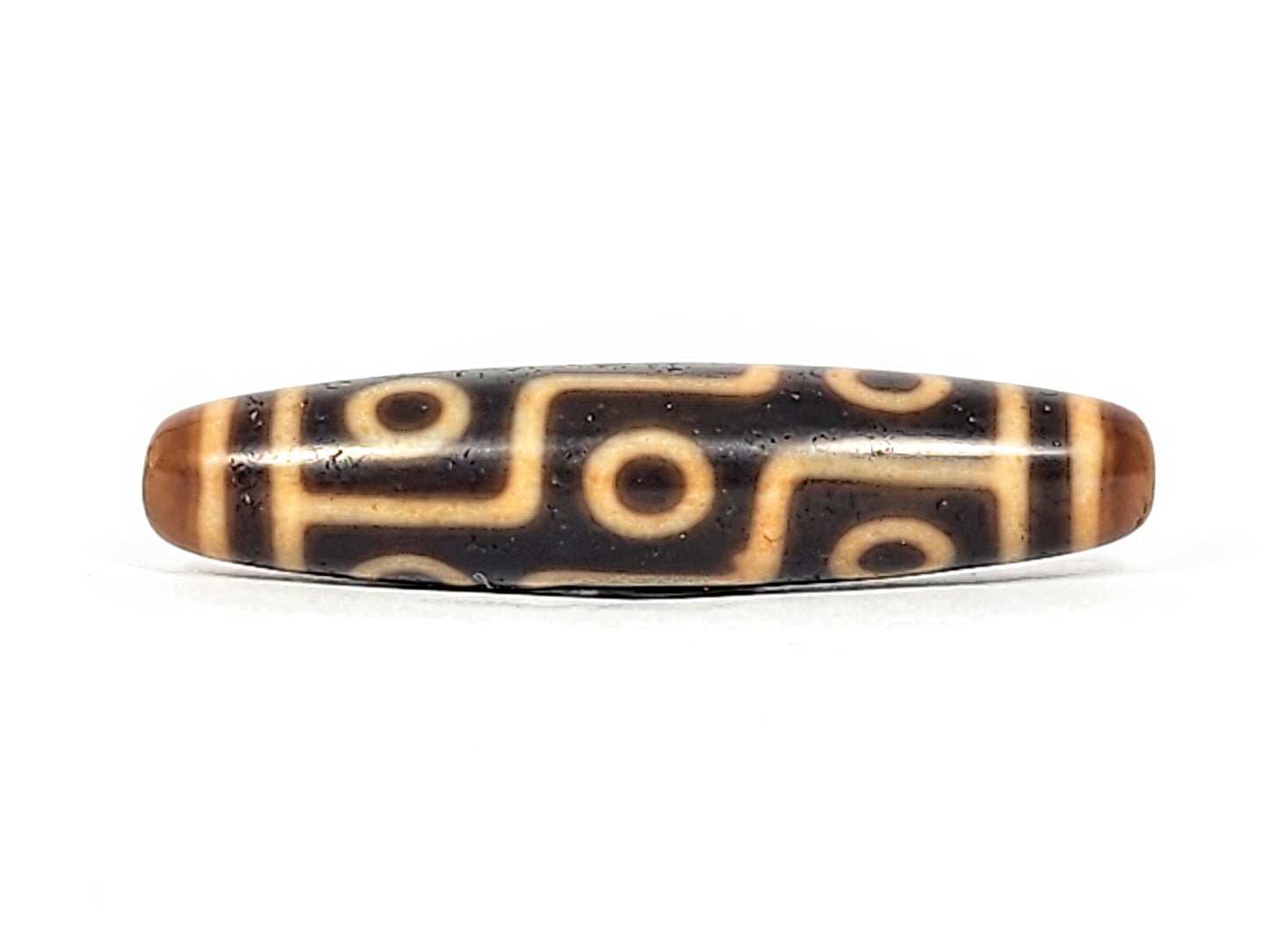 Antique Tibetan nine eye motif dzi bead — approximately 200 years old, genuine natural agate