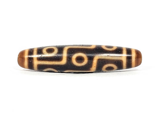 Antique Tibetan nine eye motif dzi bead — approximately 200 years old, genuine natural agate