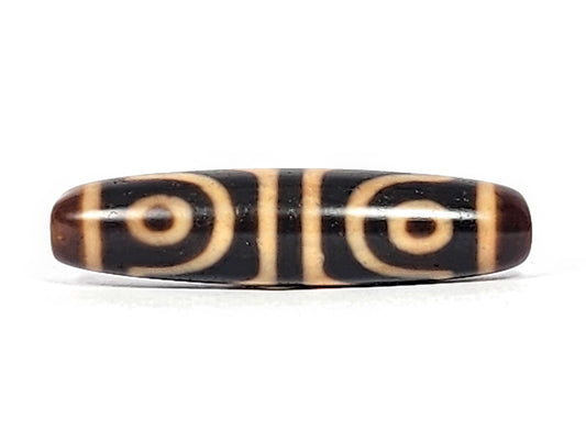 Antique Four Eye Tiger Tooth Motif Tibetan Dzi Bead — Rare Collectible — Ancient Dzi Shop