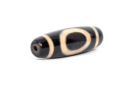 At-072326-1ESWBS antique one eye yungdrung dzi drill end B pitch-black tip eye ring wrapping visible unretouched