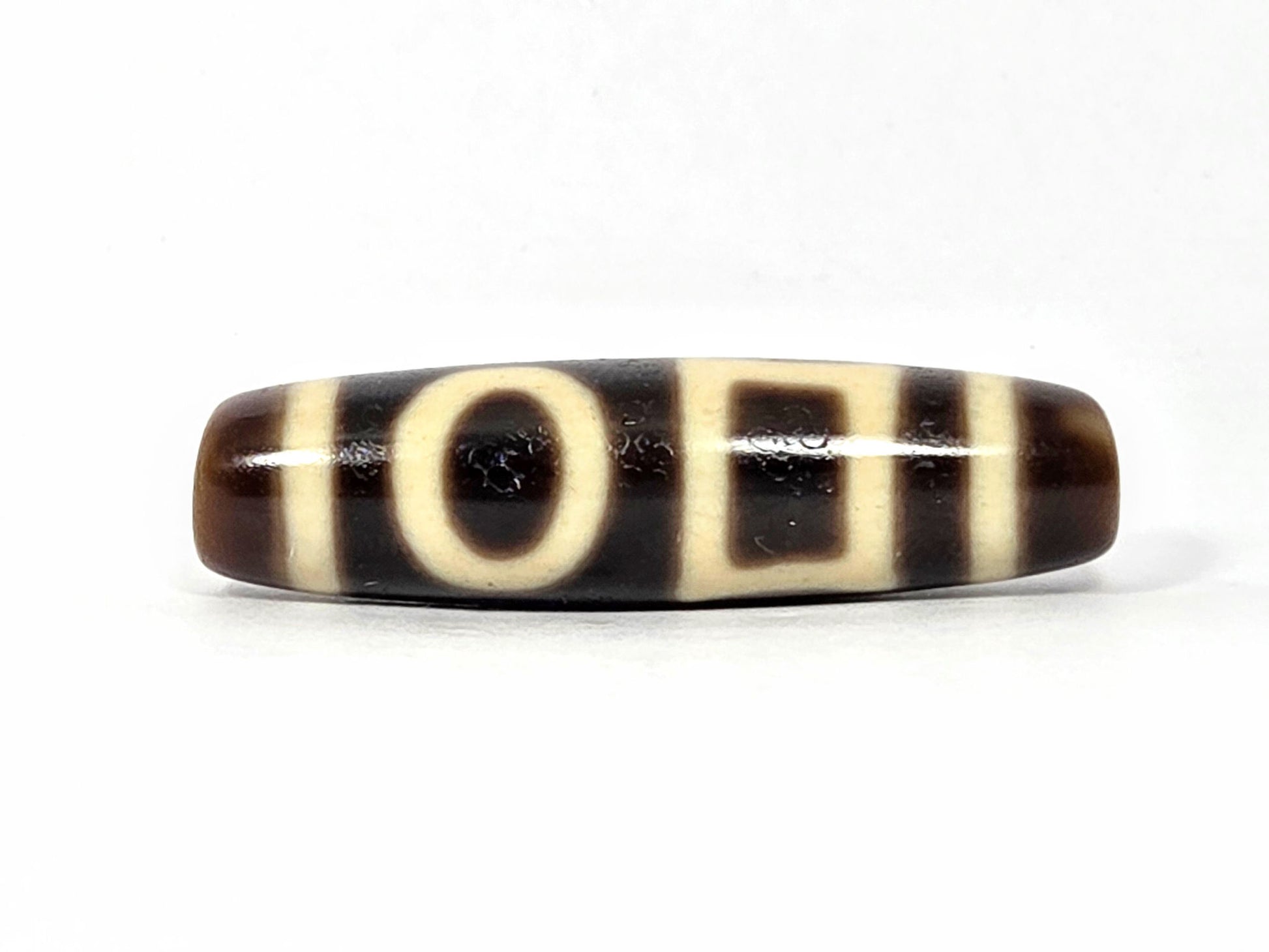 N-062926-DHE face A, circle and square double heaven earth motif, very dark brown agate 40.9×11.2mm, unretouched