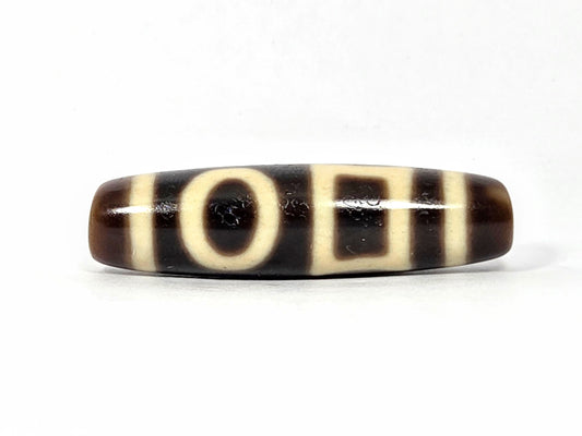 N-062926-DHE face A, circle and square double heaven earth motif, very dark brown agate 40.9×11.2mm, unretouched