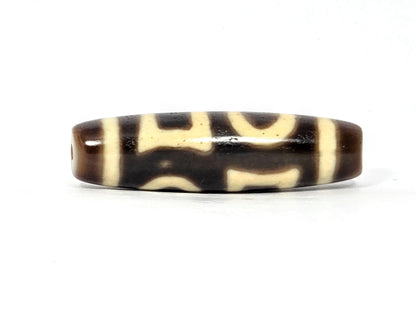 N-062926-DHE face D, curved arch form dominant, double heaven earth motif, very dark brown agate, unretouched