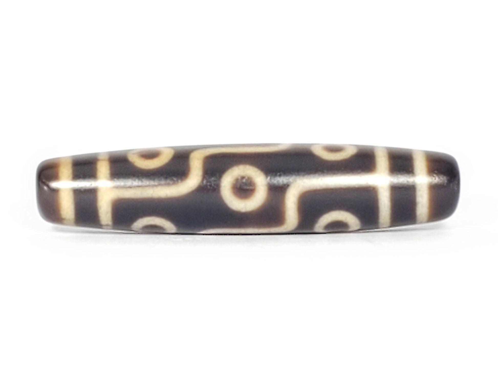 N-041424-9E Nine Eye dzi bead, rotated view showing full eye sequence, unretouched