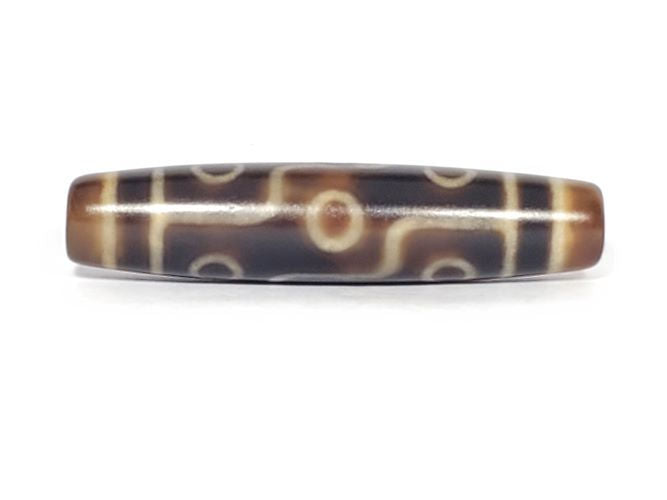 N-102123-9E Nine Eye dzi bead, rotated view showing full eye sequence, unretouched