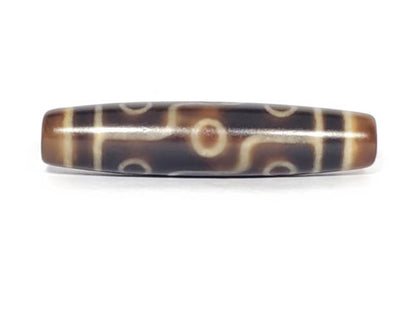 N-102123-9E Nine Eye dzi bead, rotated view showing full eye sequence, unretouched