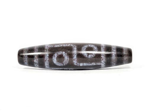 N-062126-6E New Six Eye dzi bead, full side profile, 59.9×14.4mm, unretouched