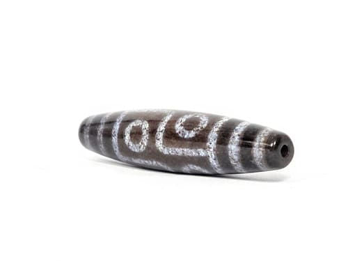N-062126-6E dzi bead, angled side profile, full motif sequence, unretouched