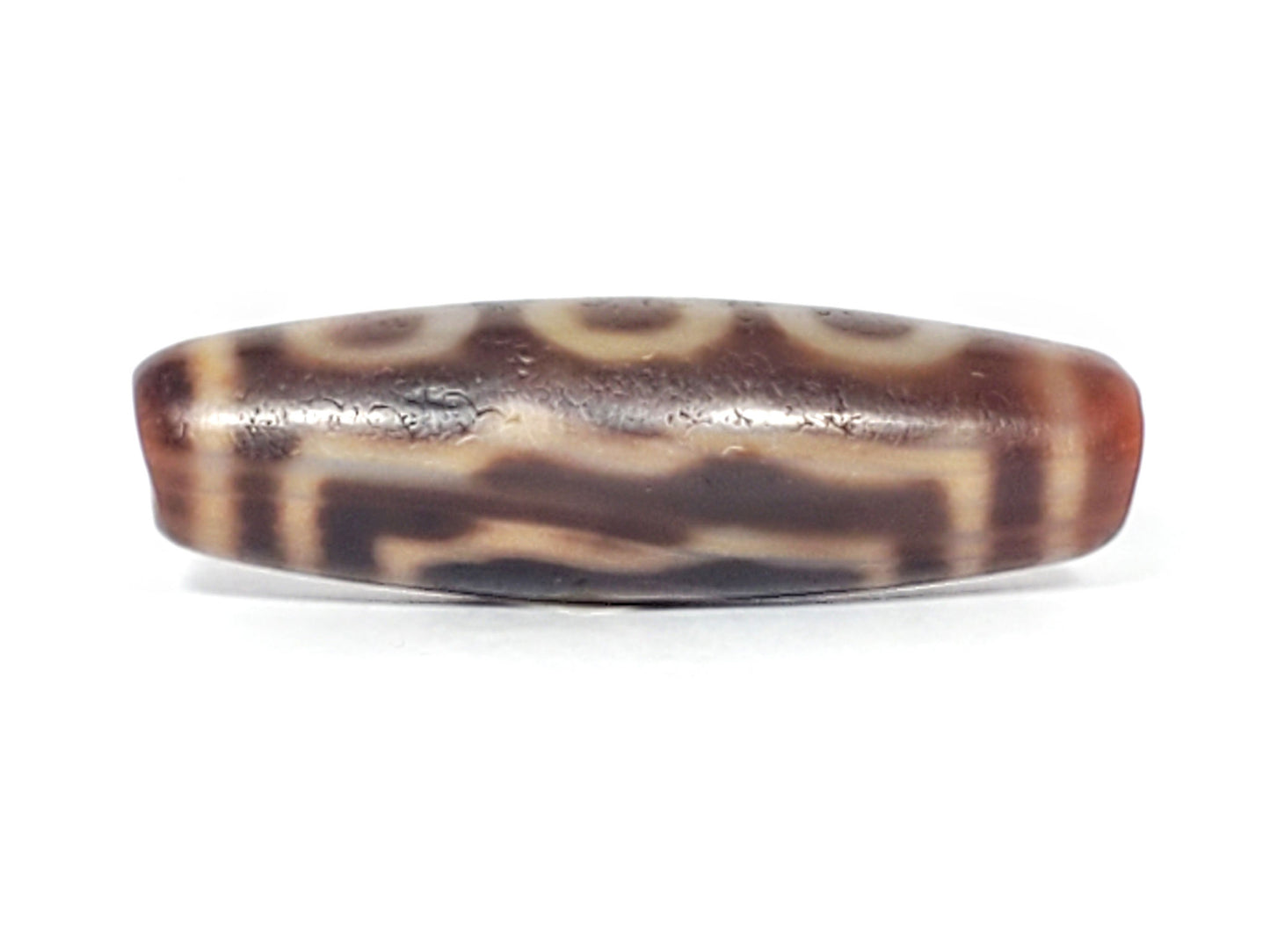 At-061926-3EEG second earth gate face, stepped zigzag band, warm dark brown ground, unretouched