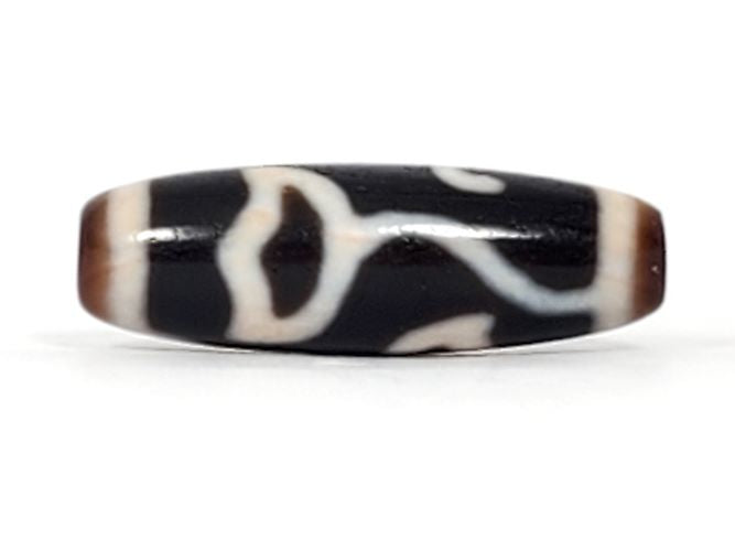 Lotus Bud Motif Dzi Bead from Taiwan