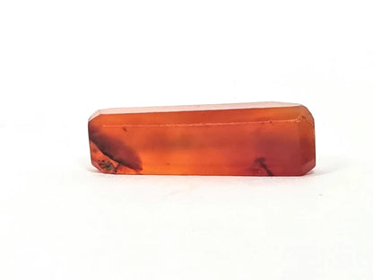 Ancient Indus Valley Beveled Carnelian Bead, 28.2mm, translucent orange-red, ancient chipping disclosed (Ac-071026-CBEV)