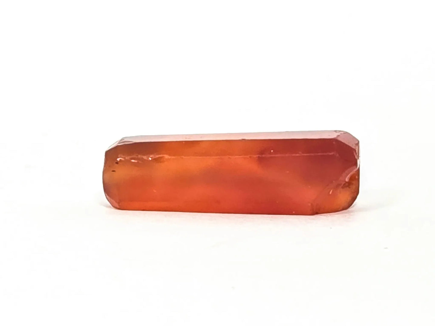 Ancient Indus Valley Beveled Carnelian Bead, 28.2mm, translucent orange-red, ancient chipping disclosed (Ac-071026-CBEV)