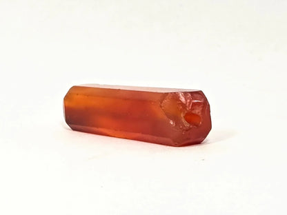 Ancient Indus Valley Beveled Carnelian Bead, 28.2mm, translucent orange-red, ancient chipping disclosed (Ac-071026-CBEV)