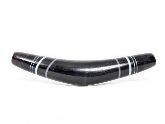 At-N-071126-BOW convex outer curve face, 107.1×19.0×14.3mm pitch-black bow-shaped natural dzi, blue-grey banding, unretouched