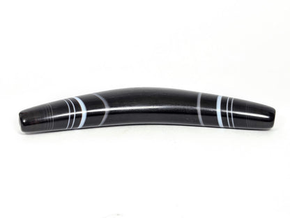 At-N-071126-BOW elevated front view, pitch-black ground confirmed, pale grey-white and blue-grey bands, unretouched